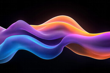Poster - A conceptual sci-fi visualization of iridescent gradient waves flowing through a futuristic digital