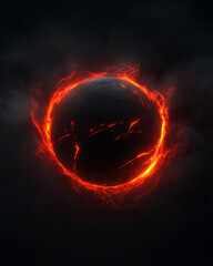 Poster - A cinematic sci-fi concept of an experimental energy core, appearing as a black sphere infused with
