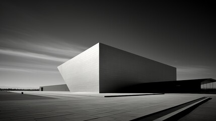 Poster - Modern architecture harmony  a minimalistic view of clean lines and simple shapes with light play