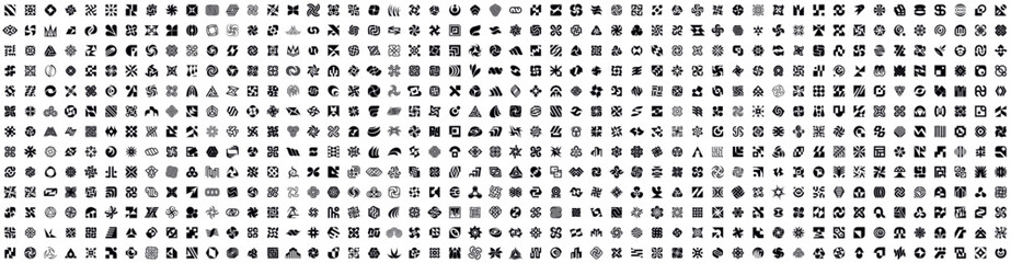 Poster - Mega collection Logos Abstract. Geometrical abstract logos. Icon design	