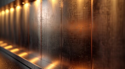 Poster - Warm antique tones of brushed bronze metal enhance a vintage feel, illuminated by soft ambient lighting