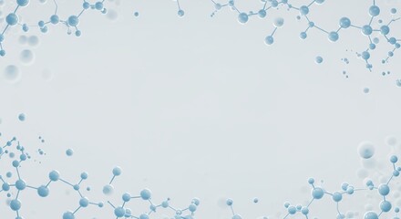Poster - Abstract molecular structure background with connecting atoms and bonds