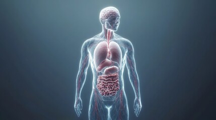 Poster - Glowing Human Anatomy Internal Organs 3D Model