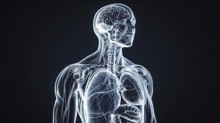 Poster - Glowing Human Anatomy 3D Model