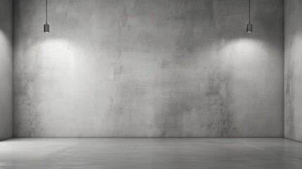 Poster - Contemporary light grey concrete wall and floor background for stylish interior design