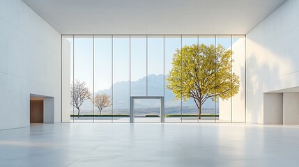 Aufkleber - Modern open-plan space with panoramic views