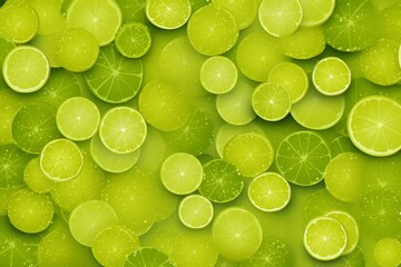 Poster - Seamless background design featuring repeated patterns of fresh limes for vibrant aesthetic