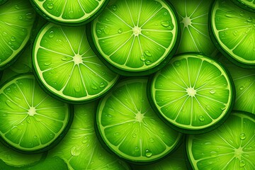 Poster - Background image featuring a repetitive pattern of identical lime pieces for visual appeal