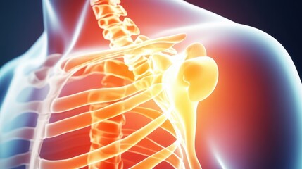 Poster - Human Shoulder Anatomy with Pain Indication