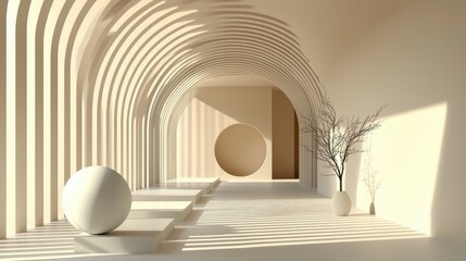 Poster - Abstract futuristic design with raised white hexagons, soft gradients, and clean composition.