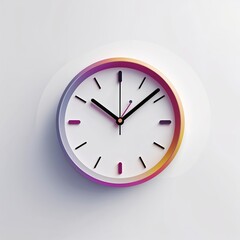 Poster - Modern wall clock with a minimalistic design showcasing the time in vibrant hues
