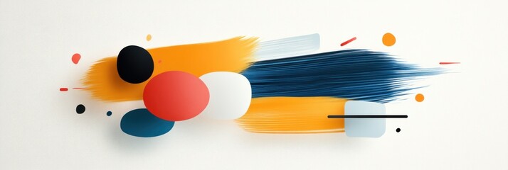 Poster - Abstract art featuring vibrant colors, dynamic brushstrokes, and geometric shapes