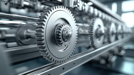 Poster - close-up of a gear wheel representing mechanisms behind automated business workflows and technologic