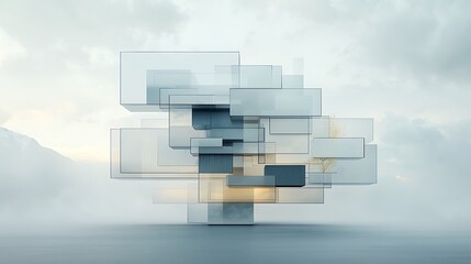 Poster - Abstract architectural structure in muted colors
