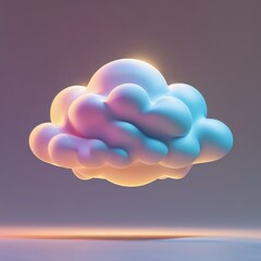 Poster - Colorful fluffy cloud floating gently in a dreamy sky at dusk in a serene environment