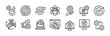 © Vilogsign - Optimization technology thin line icon set. Containing automated process development, progress, update, upgrade, speed, efficient time, setup, startup, performance, website, operation, machine vector