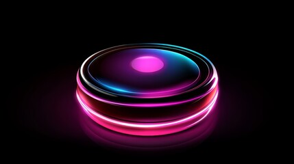 Illustration Of AI Generate Button With Neon Glow in Futuristic Gradient Style for Artificial Intelligence Applications featuring Vibrant Tech Interface and Modern Vector Design for Digital Assistants