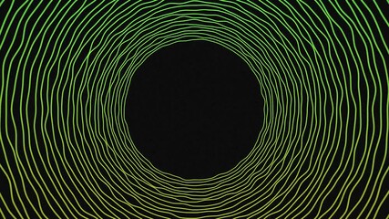 Poster - Hypnotic Green Concentric Circles Creating a Dynamic Visual Tunnel Effect, Abstract Motion
