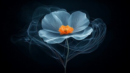 Poster - Abstract flower in smoke