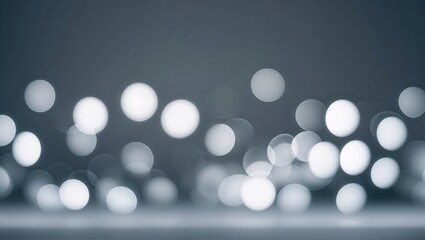 Poster - Soft white bokeh lights creating a dreamy atmosphere in a dark room with subtle reflections enhancing the visual appeal