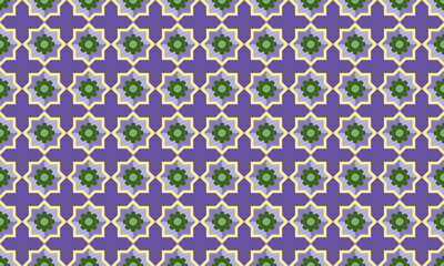 Poster - Vector seamless floral mosaic pattern. floral geometry pattern with solid color. Suitable for backgrounds, gift wrapping, book covers, presentations