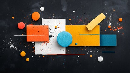 Aufkleber - Abstract geometric shapes on dark background