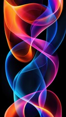Poster - Neon gradient abstract design featuring vibrant colors and smooth curves for creative projects