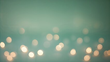 Poster - Soft glowing lights create a dreamy atmosphere in a teal background during a peaceful evening setting