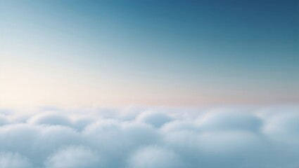 Poster - expansive view over soft clouds under a clear sky during early morning light