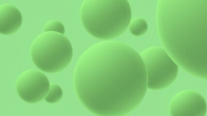 Poster - Floating Green Spheres: A Minimalist Abstract Design for Science Fiction and Futuristic Themes
