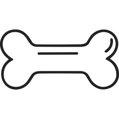 Poster - Dog bone outline vector illustration in black and white. Simple dog bone drawing on white background
