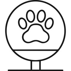 Poster - Paw print in circle icon animal footprint paw print icon pet paw print animal paw print sign logo symbol animal track in flat design