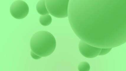 Poster - Floating Green Spheres Abstract Animation for Sci-Fi and Futuristic Visuals