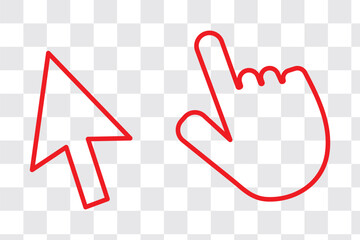 Leinwandbilder - Computer mouse click cursor gray arrow icons set and loading icons. Cursor icon. Vector illustration. Mouse click cursor collection.