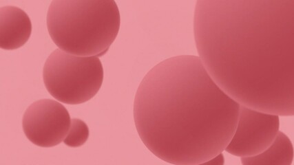 Poster - Abstract Minimalist Animation of Floating Spheres in Soft Pink Tones for Modern Designs