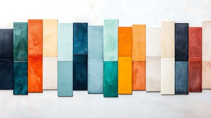 Poster - Colorful rectangular tiles arranged in a horizontal pattern
