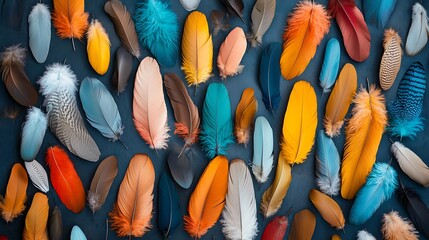 Poster - Colorful feather arrangement (1)