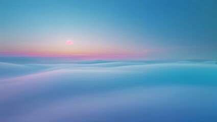 Poster - soft pastel sunrise over misty hills creates a serene morning landscape with gentle hues and tranqui