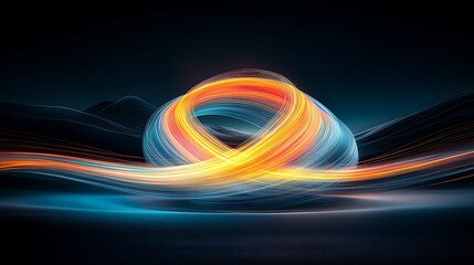 Poster - Abstract swirling shapes in vibrant colors