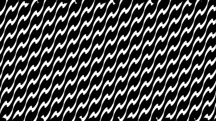 Poster - Dynamic Black and White Wavy Lines Pattern, a Modern and Minimalist Art Background
