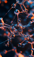 Poster - Abstract microstructural visualization showcasing intricate interconnected elements