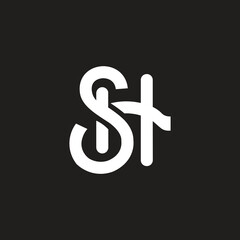 Fototapete - Modern letter SH vector logo design template.