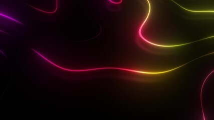Poster - neon wave abstract background - dynamic neon lines create a flowing, abstract background with vibran