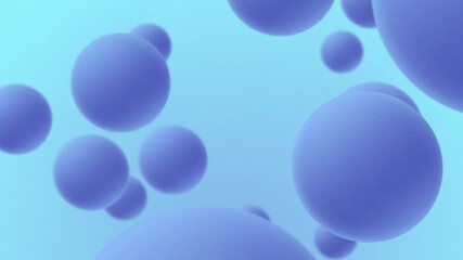 Poster - Abstract Motion Graphic with Floating Blue Spheres on a Neutral Background for futuristic design