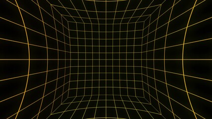 Poster - Abstract Cyberpunk Motion Background with Glowing Yellow Geometric Lines, Dark Environment