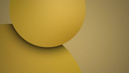 Poster - Abstract Golden Sphere Animation on Beige Backdrop: Minimalist Design, Smooth Texture