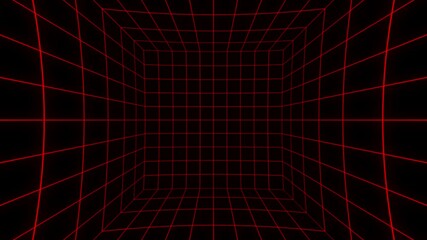 Poster - Dynamic Neon Red Grid Animation on Dark Backdrop for Cutting-Edge Futuristic Design