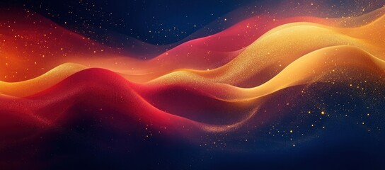 Wall Mural - abstract gradient background with navy and gold, bright red and yellow, featuring a empty space for 