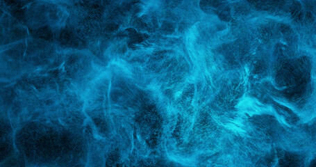 Poster - abstract blue particle flow. ethereal, swirling texture on a dark background. glowing, fluid motion 