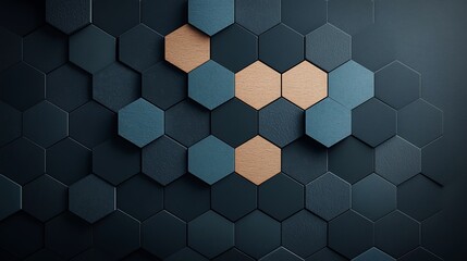 Poster - Abstract geometric pattern of hexagons
